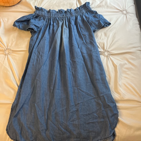 Off the shoulder jean style dress - Picture 2 of 3